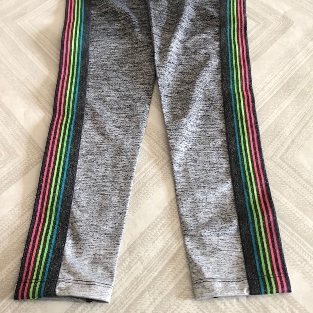 Nylora Grey Ombr Leggings Neon Rainbow Side Stripes Size Xs — image 5 of 8